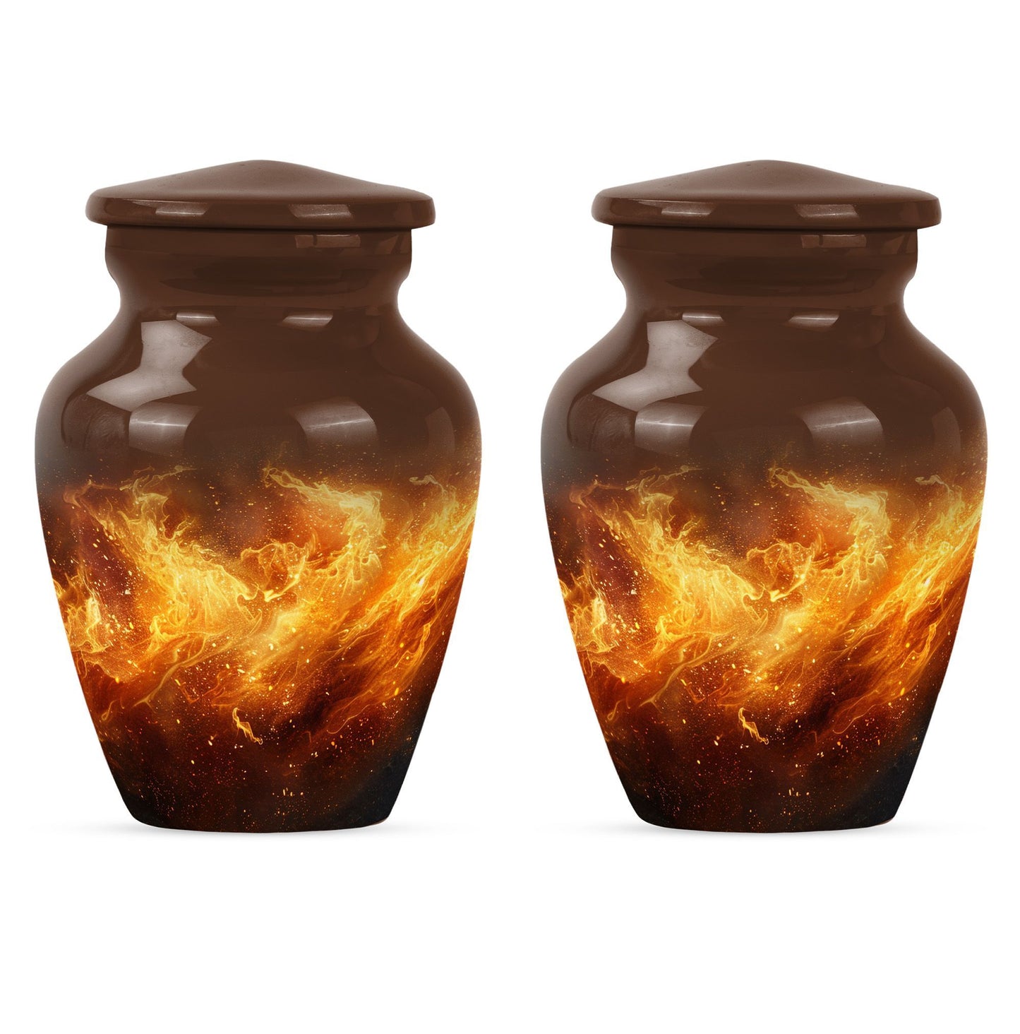 classic fire urn for cremation, with personalized engraving