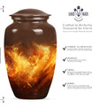 classic fire urn for cremation, with personalized engraving