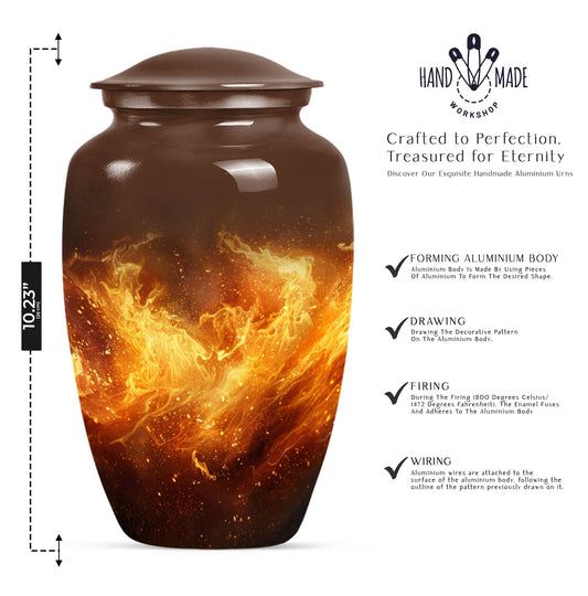 classic fire urn for cremation, with personalized engraving