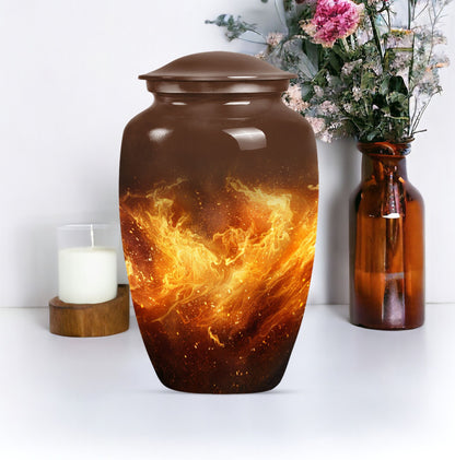 classic fire urn for cremation, with personalized engraving
