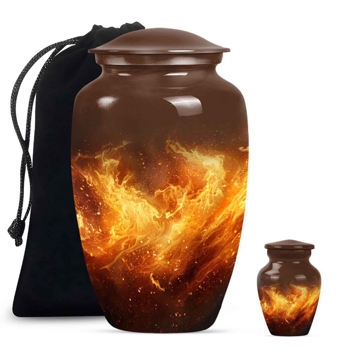 classic fire urn for cremation, with personalized engraving