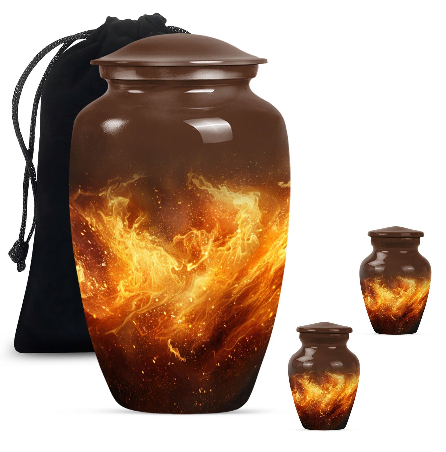 classic fire urn for cremation, with personalized engraving