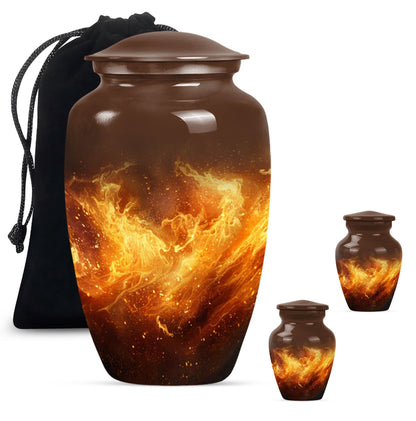 classic fire urn for cremation, with personalized engraving