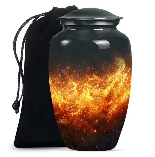 Classic Aluminium Fire Urn for human ashes.