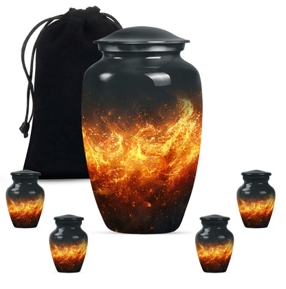 Classic Aluminium Fire Urn for human ashes.