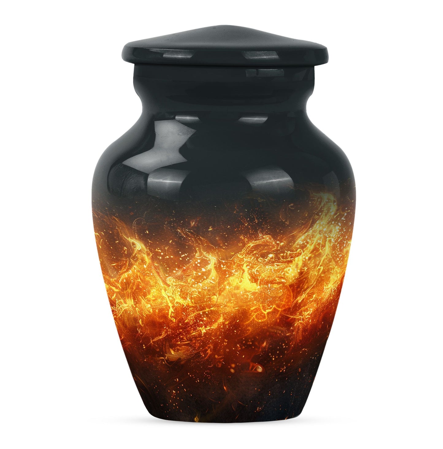 Classic Aluminium Fire Urn for human ashes.