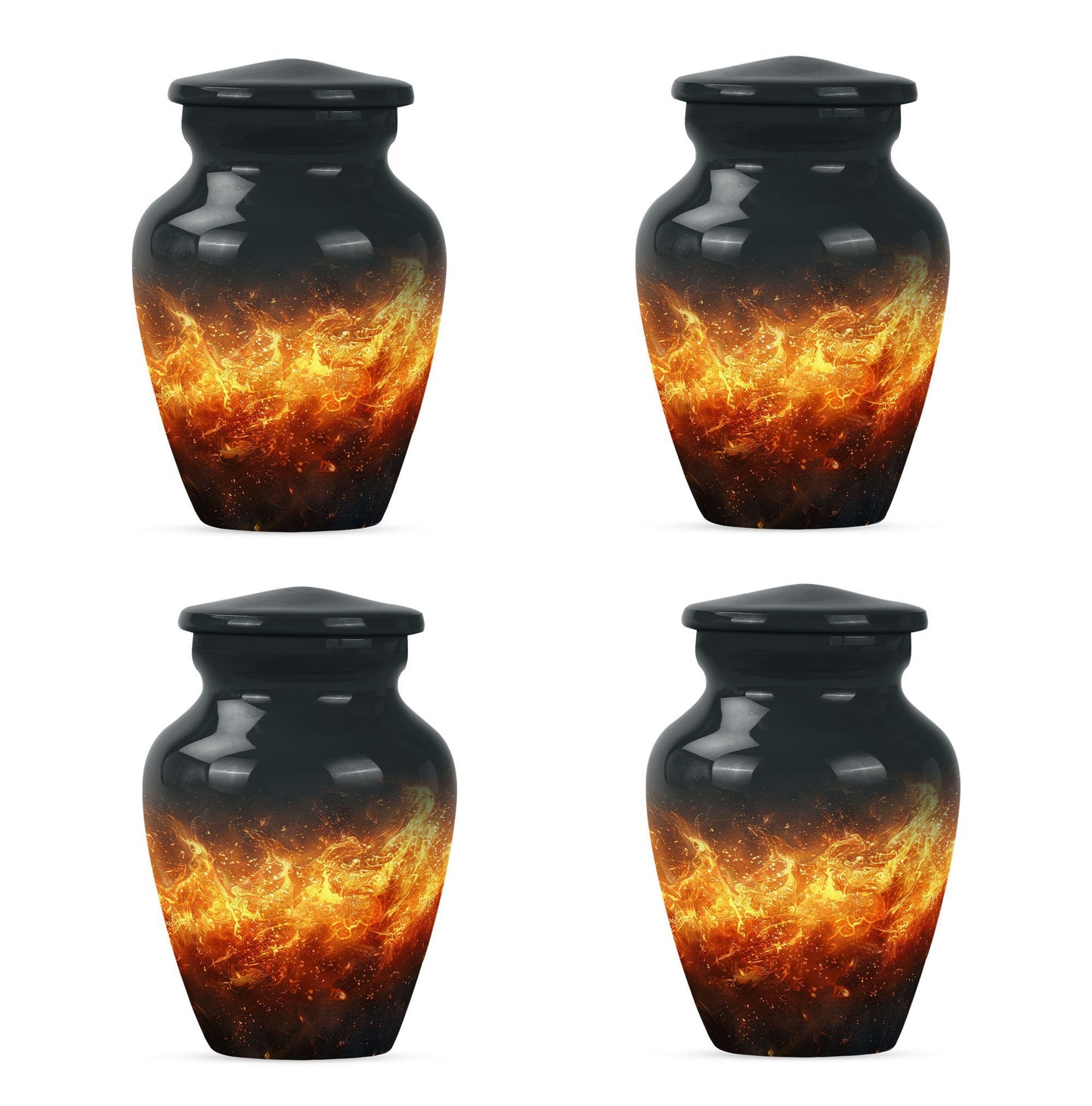 Classic Aluminium Fire Urn for human ashes.