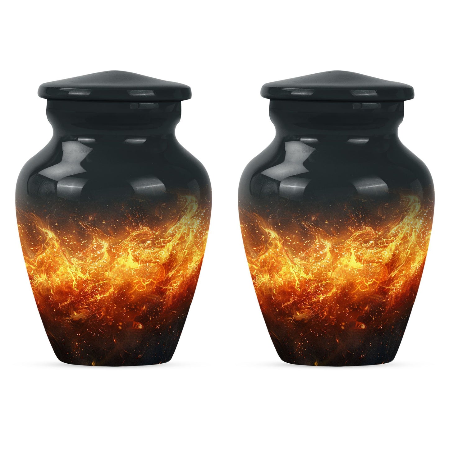 Classic Aluminium Fire Urn for human ashes.