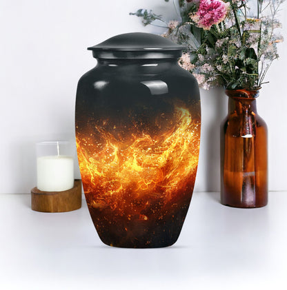 Classic Aluminium Fire Urn for human ashes.
