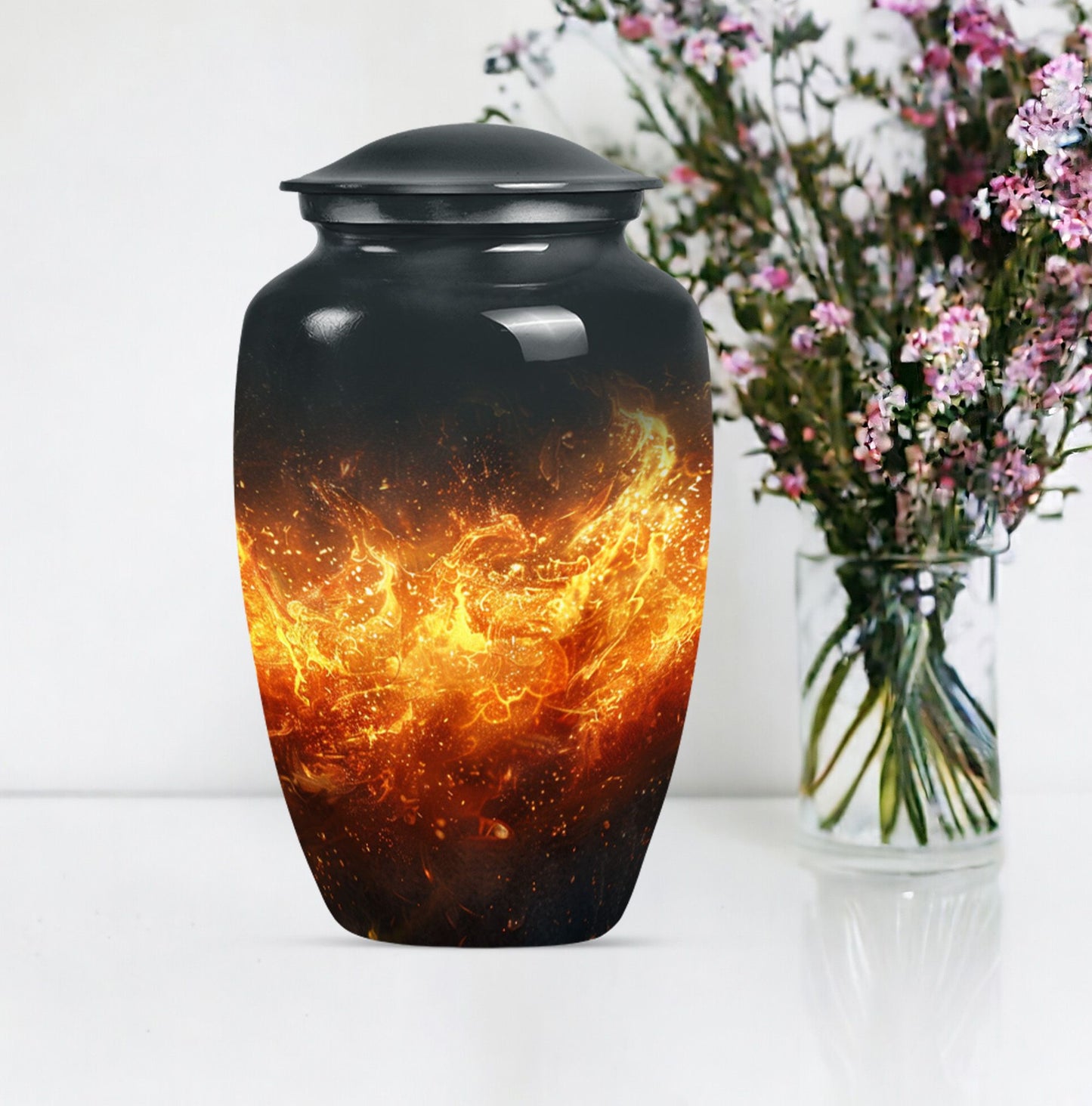 Classic Aluminium Fire Urn for human ashes.