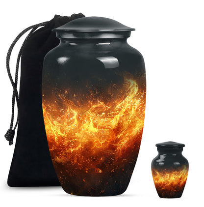 Classic Aluminium Fire Urn for human ashes.