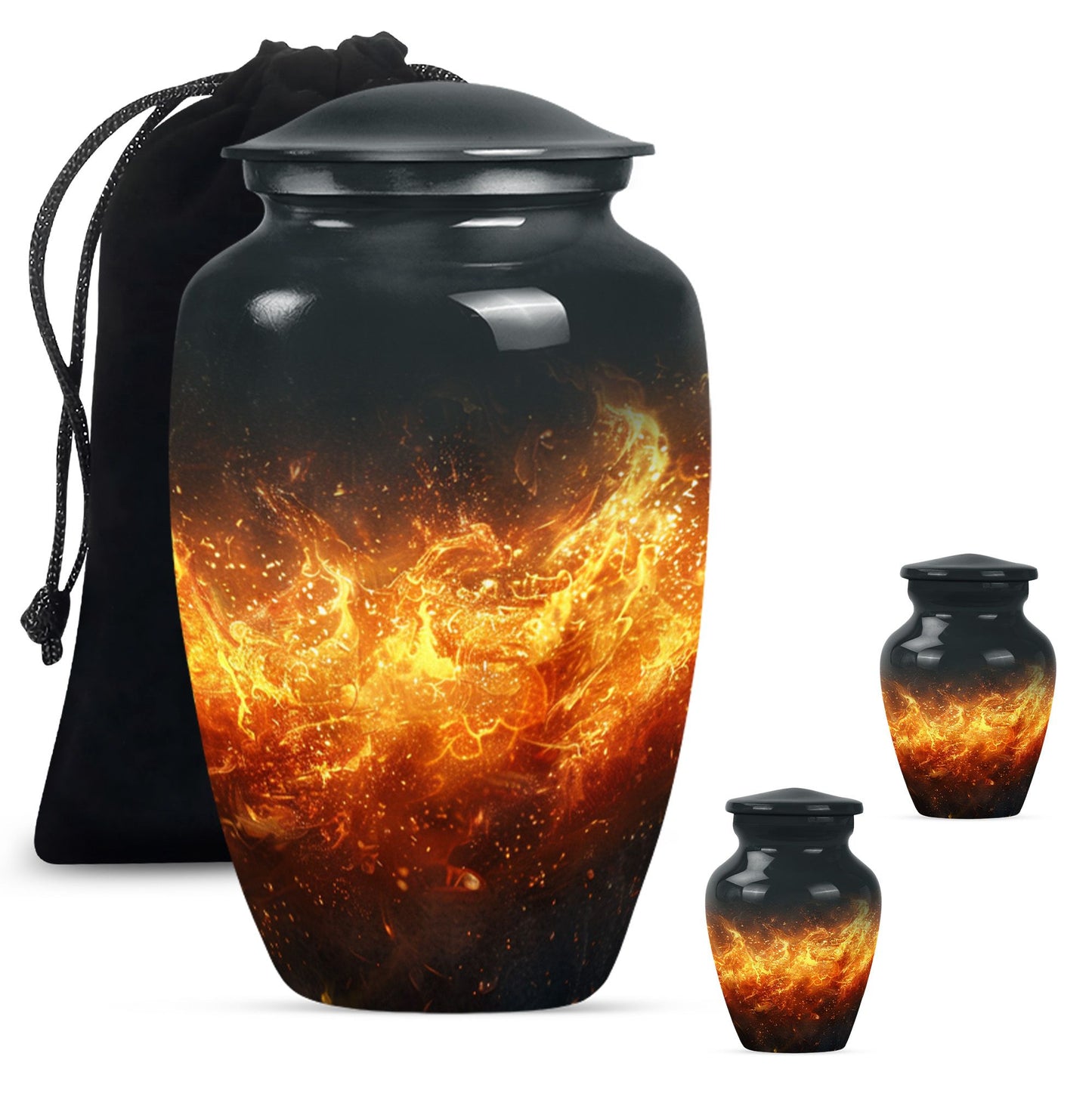 Classic Aluminium Fire Urn for human ashes.