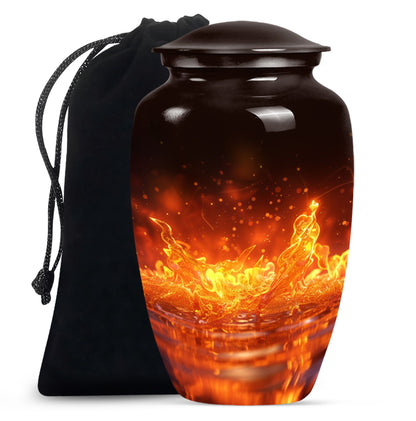 Classic fire urn for mother's cremation ashes.