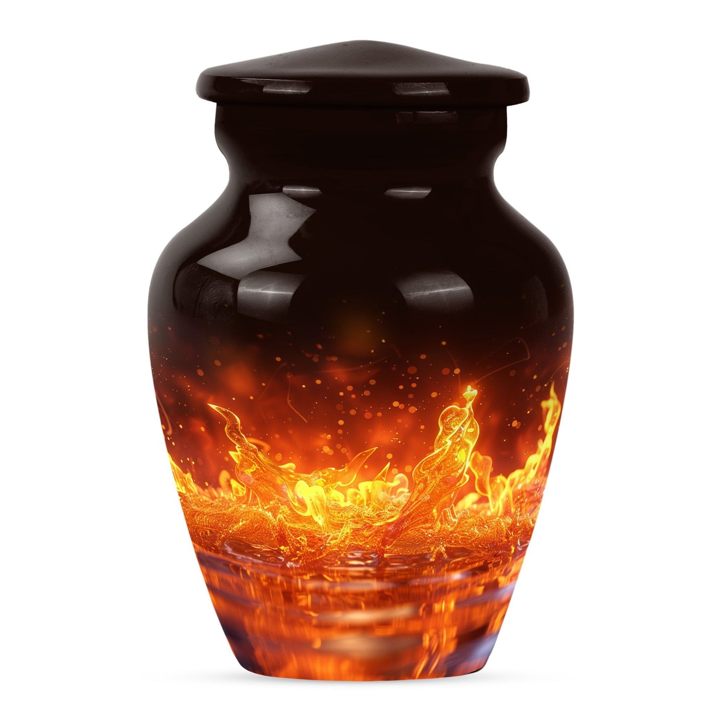 Classic fire urn for mother's cremation ashes.