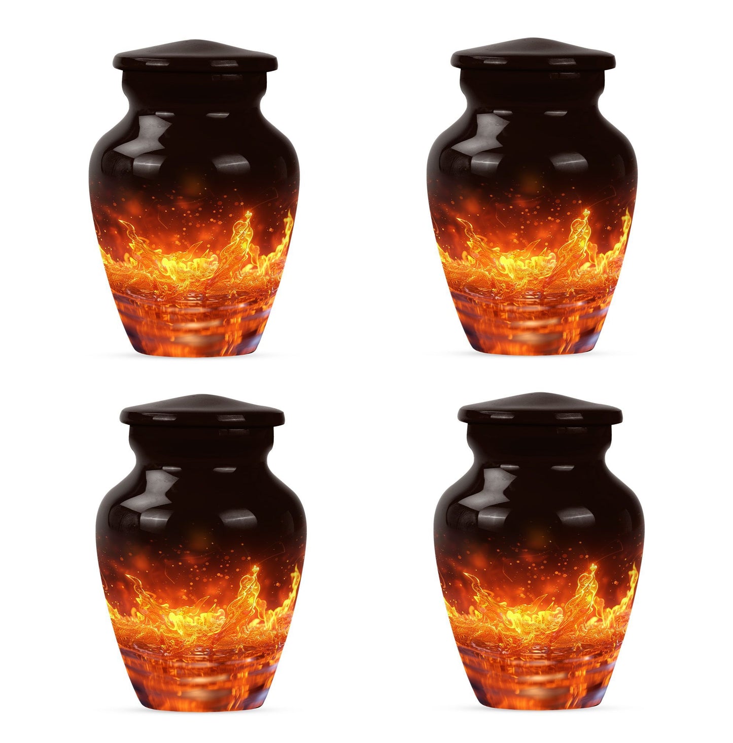 Classic fire urn for mother's cremation ashes.