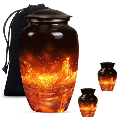 Classic fire urn for mother's cremation ashes.