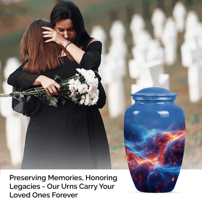 10-inch classic fire urn for ashes, handcrafted urn 