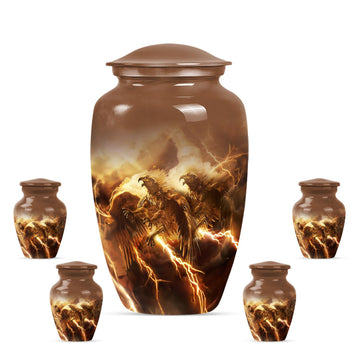 10 inch large Urn with 4 Keepsake 3 Inch Urns