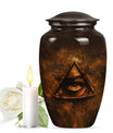 10-inch classic Catholic urn for ashes.