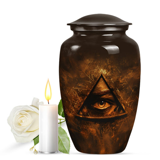10-inch classic Catholic urn for ashes.