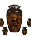 10-inch classic Catholic urn for ashes.