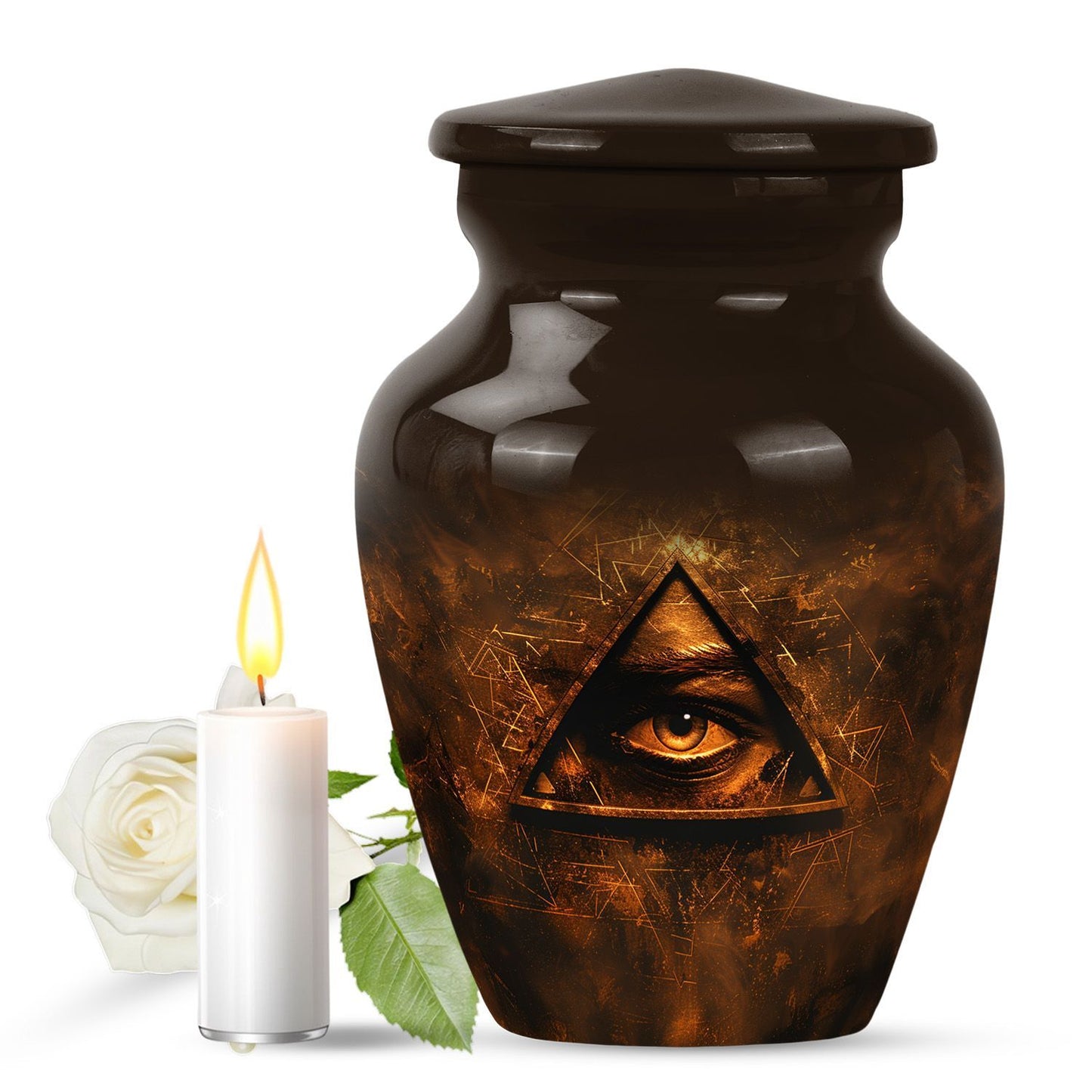 10-inch classic Catholic urn for ashes.