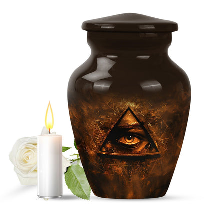10-inch classic Catholic urn for ashes.