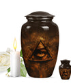 10-inch classic Catholic urn for ashes.