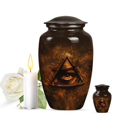 10-inch classic Catholic urn for ashes.