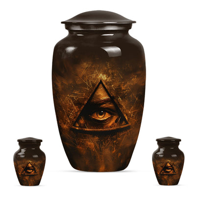 10-inch classic Catholic urn for ashes.