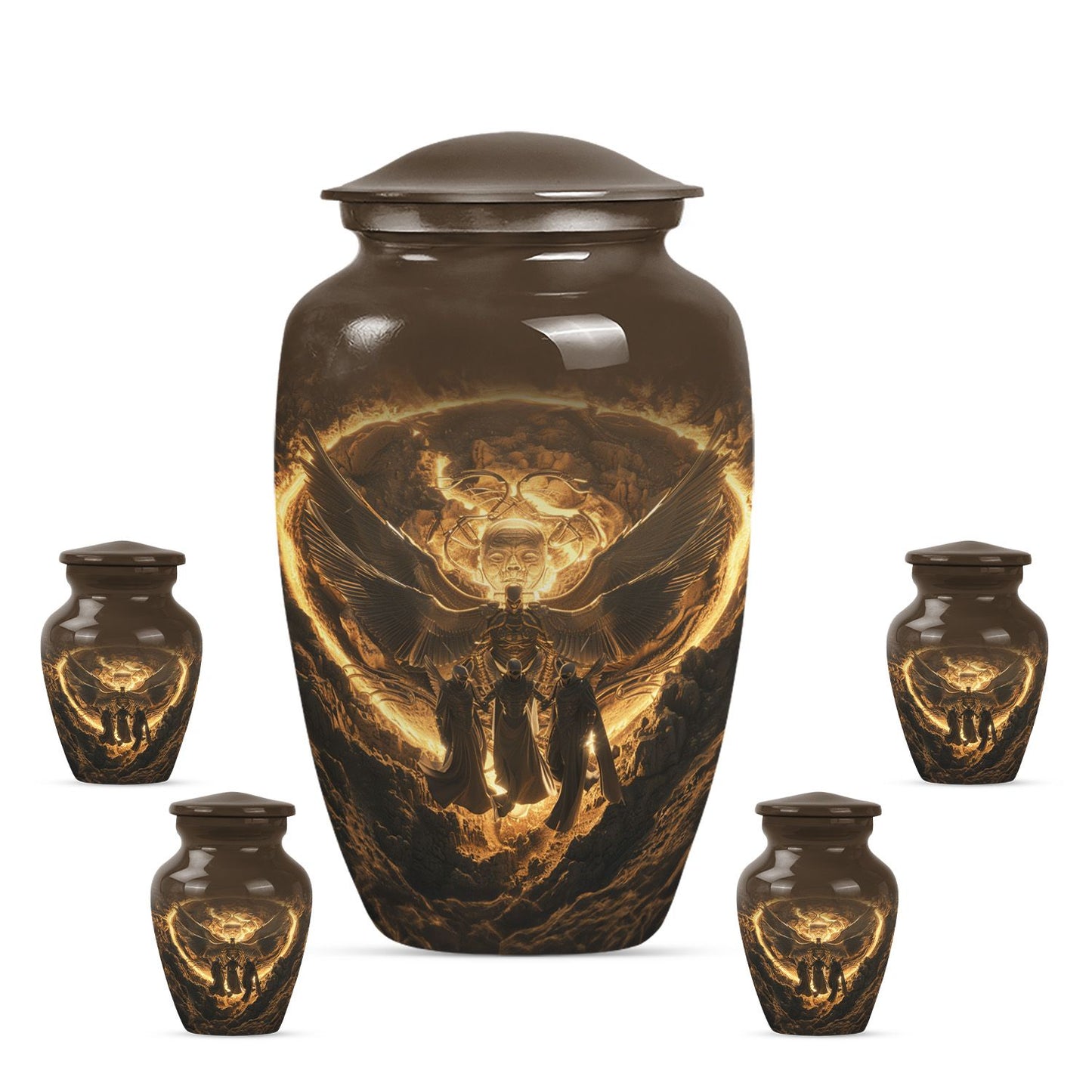 Classic 10 inch Catholic Urn, large burial memorial urn.