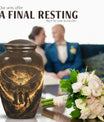Classic 10 inch Catholic Urn, large burial memorial urn.
