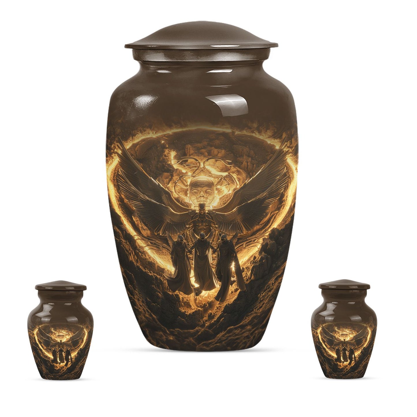 Classic 10 inch Catholic Urn, large burial memorial urn.