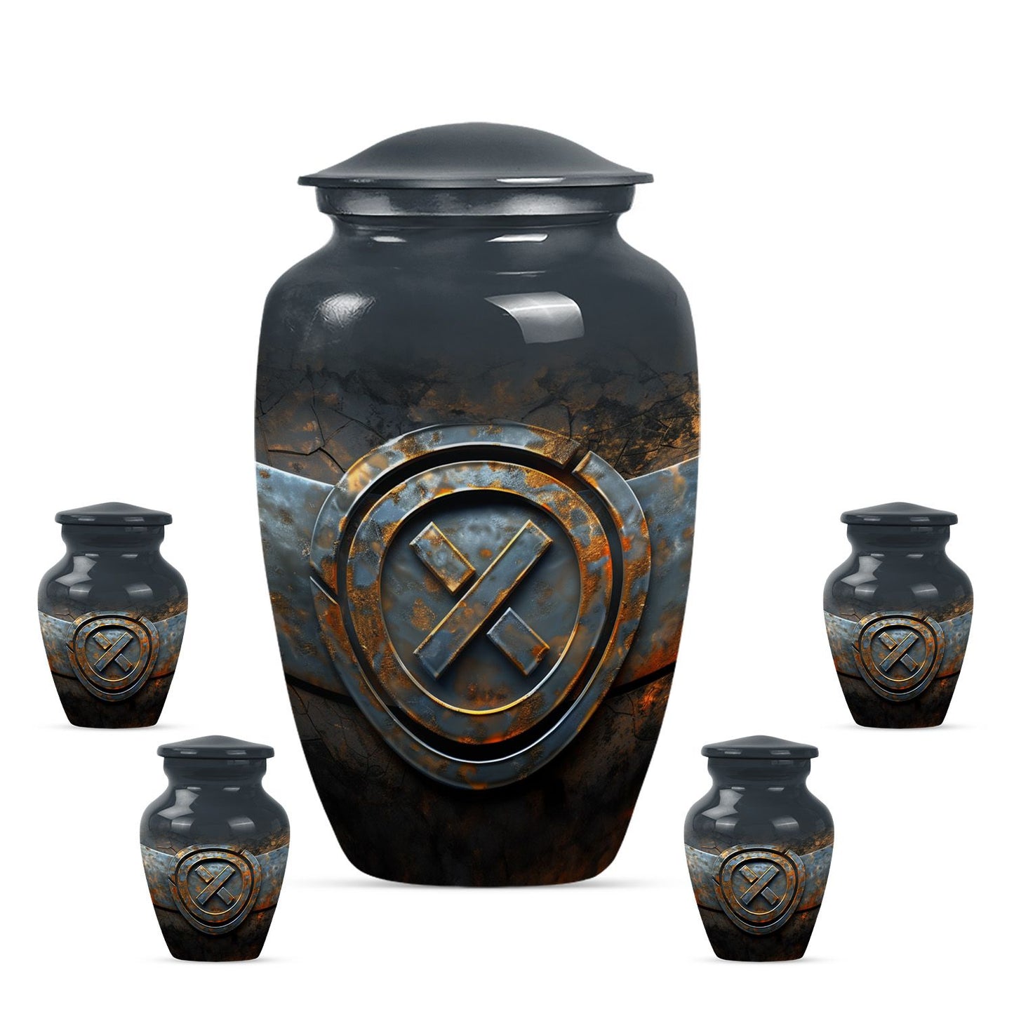 Classic Catholic Urn, memorial urn for adult male ashes