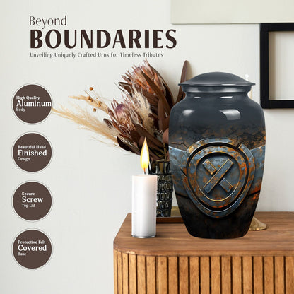 Classic Catholic Urn, memorial urn for adult male ashes