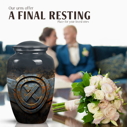 Classic Catholic Urn, memorial urn for adult male ashes