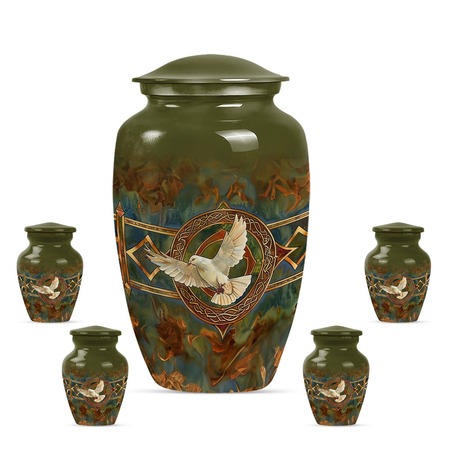 Catholic urn for human ashes
