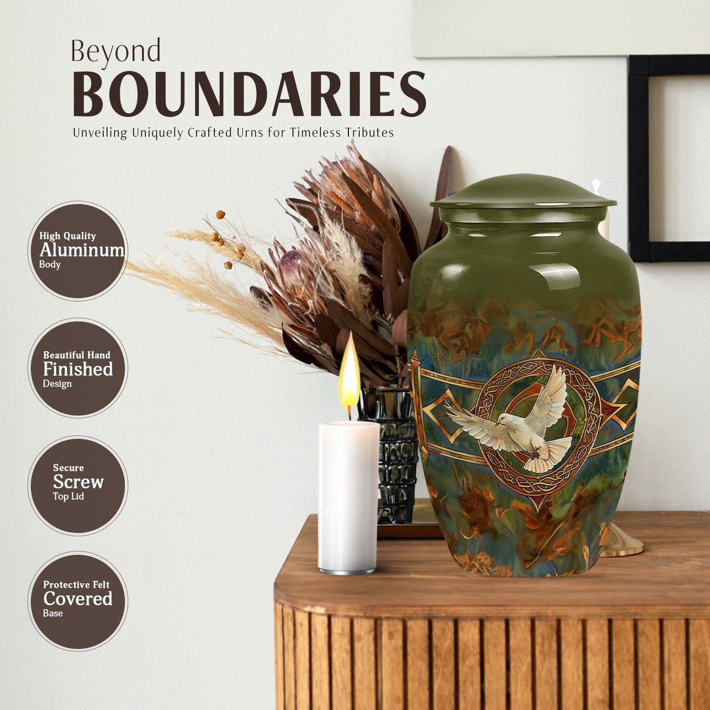 Catholic urn for human ashes