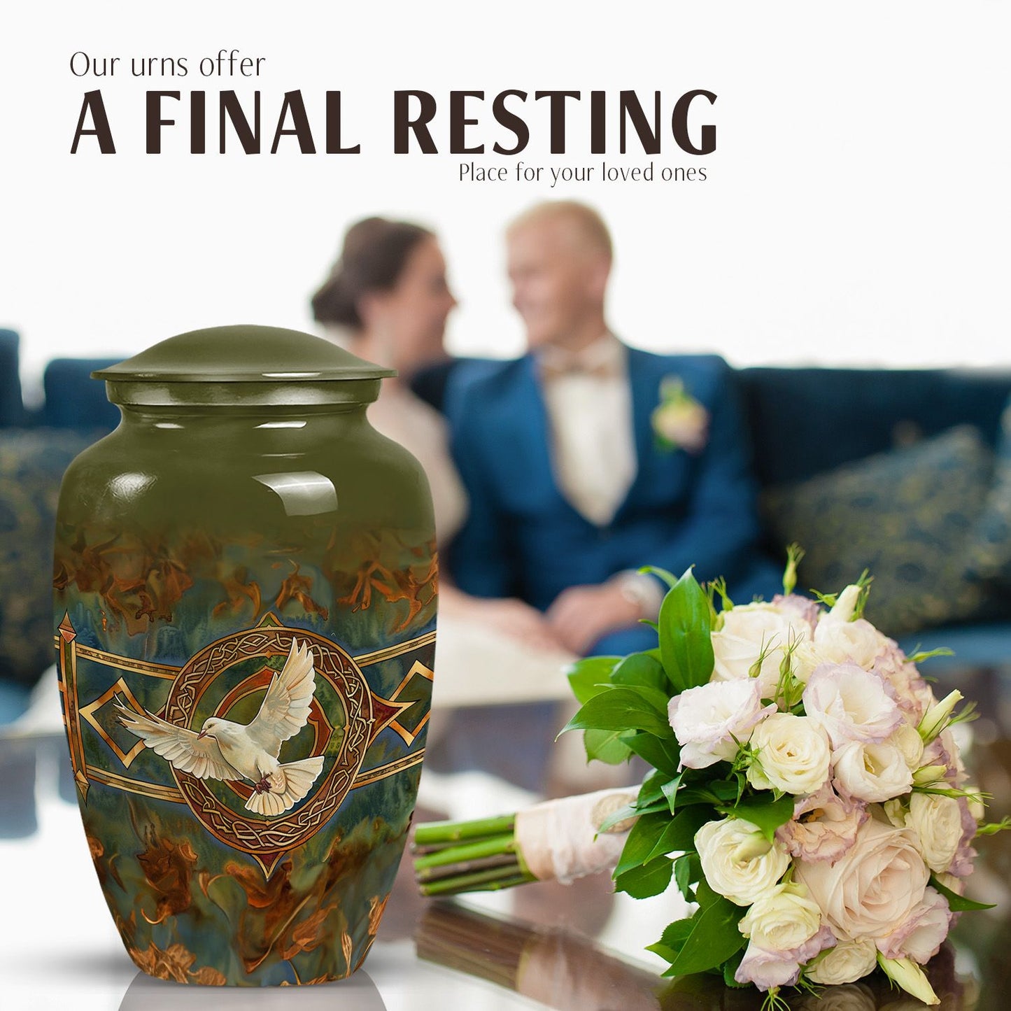 Catholic urn for human ashes