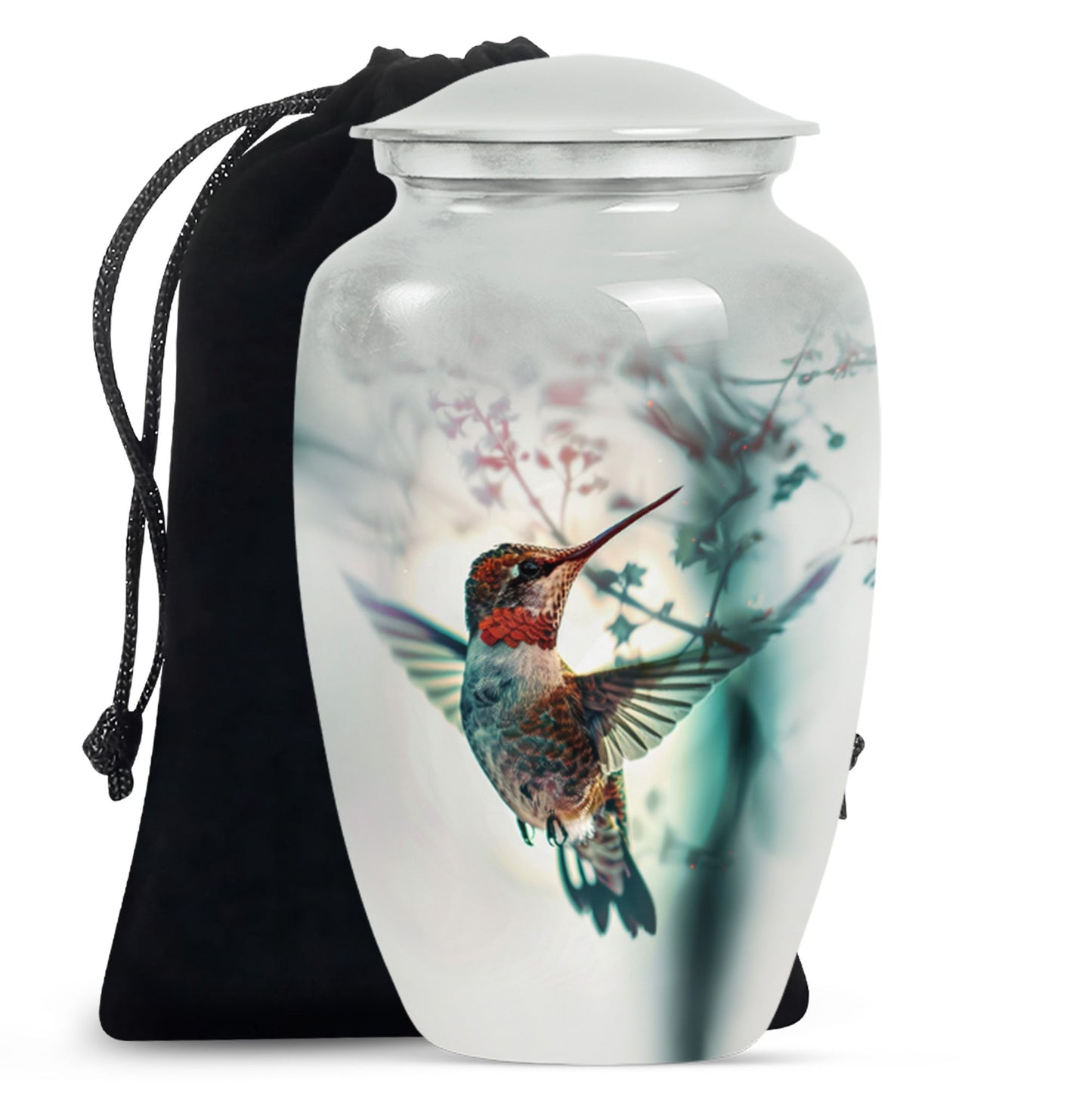 10inch classic Aluminium humming bird Urn.