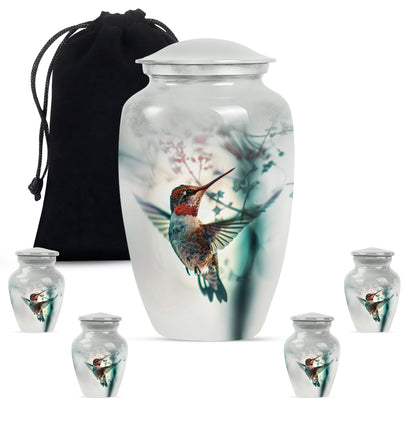 10inch classic Aluminium humming bird Urn.