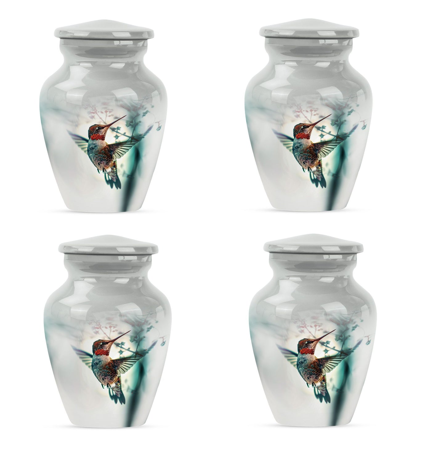 10inch classic Aluminium humming bird Urn.