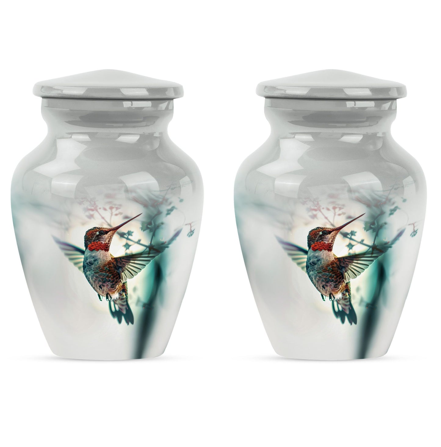 10inch classic Aluminium humming bird Urn.