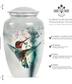 10inch classic Aluminium humming bird Urn.