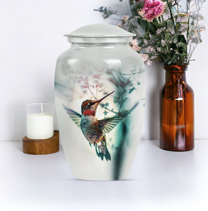 10inch classic Aluminium humming bird Urn.
