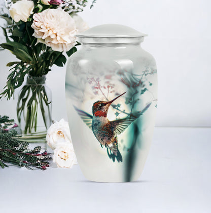 10inch classic Aluminium humming bird Urn.