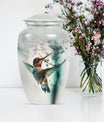 10inch classic Aluminium humming bird Urn.