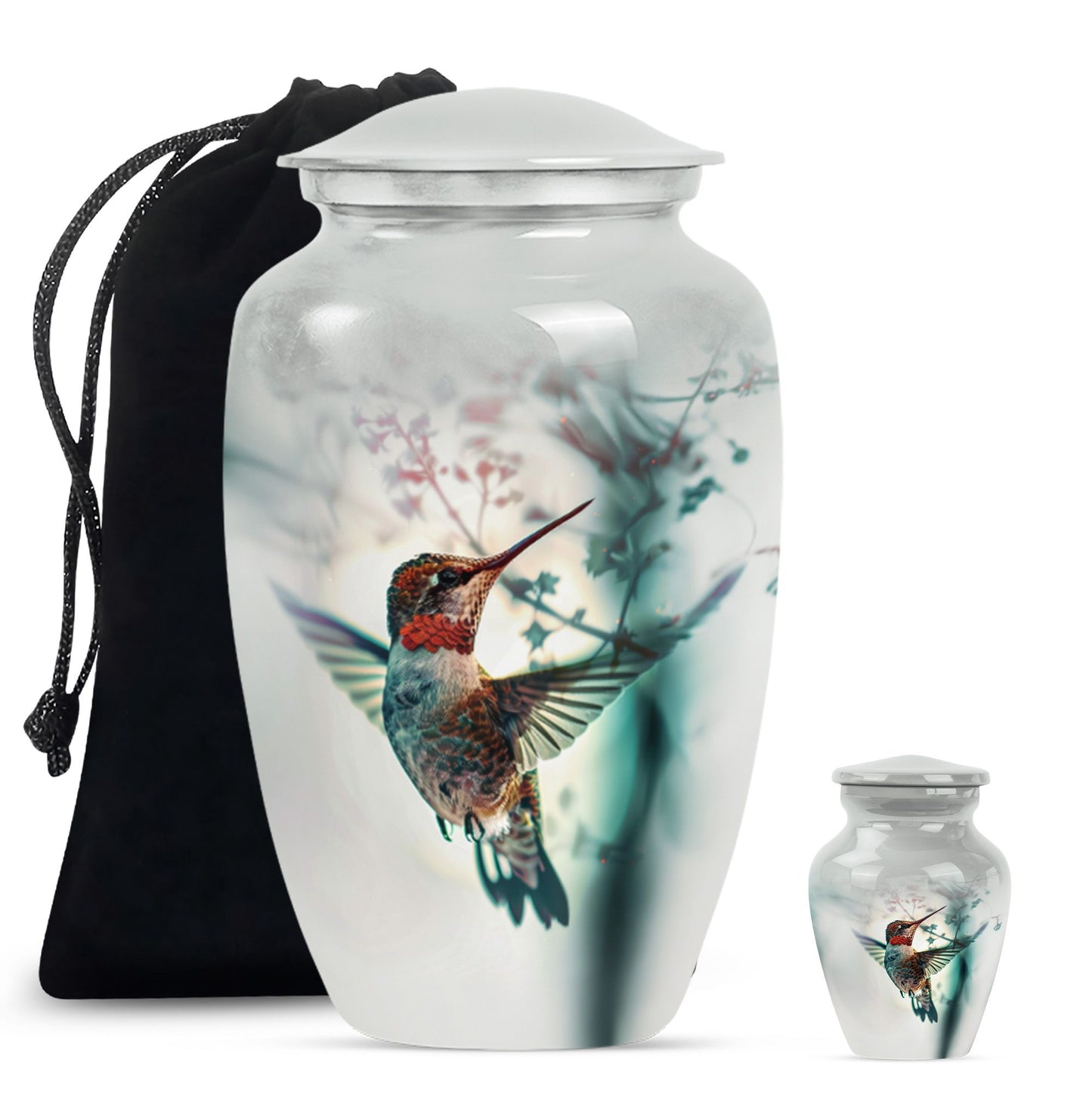 10inch classic Aluminium humming bird Urn.