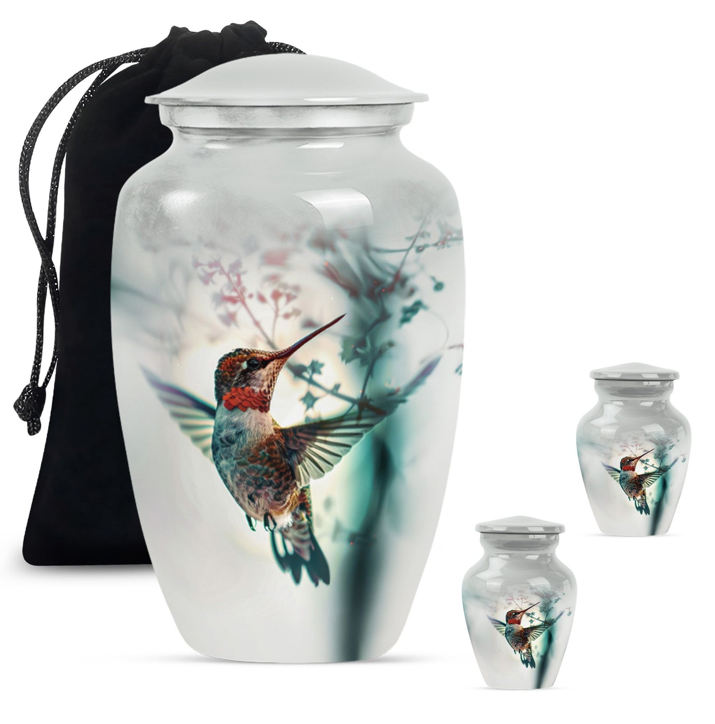 10inch classic Aluminium humming bird Urn.