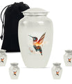 10-inch humming bird Urn, adult female memorial urn.